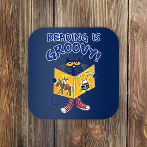 Reading Is Groovy Librarian Read Books Funny Cat Reading Lover Coaster