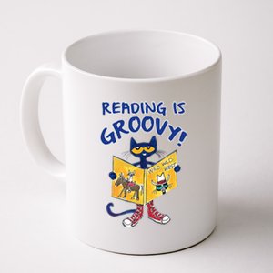 Reading Is Groovy Librarian Read Books Funny Cat Reading Lover Coffee Mug