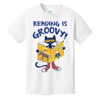 Reading Is Groovy Librarian Read Books Funny Cat Reading Lover Kids T-Shirt