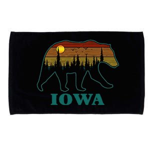 Retro Iowa Grizzly Bear Nature Camping Mountain Hiking Microfiber Hand Towel