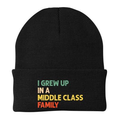 Retro I Grew Up In A Middle Class Family Knit Cap Winter Beanie