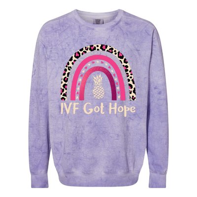 Rainbow Ivf Got Hope Ivf Pineapple For Transfer Day Colorblast Crewneck Sweatshirt