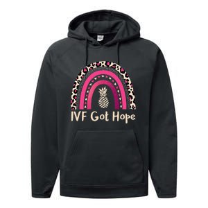 Rainbow Ivf Got Hope Ivf Pineapple For Transfer Day Performance Fleece Hoodie