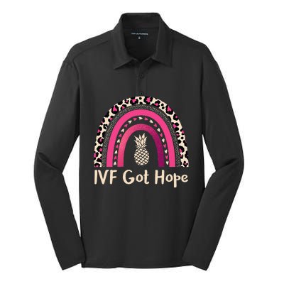 Rainbow Ivf Got Hope Ivf Pineapple For Transfer Day Silk Touch Performance Long Sleeve Polo