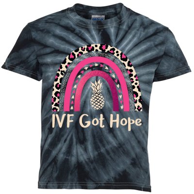 Rainbow Ivf Got Hope Ivf Pineapple For Transfer Day Kids Tie-Dye T-Shirt