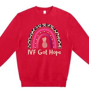 Rainbow Ivf Got Hope Ivf Pineapple For Transfer Day Premium Crewneck Sweatshirt