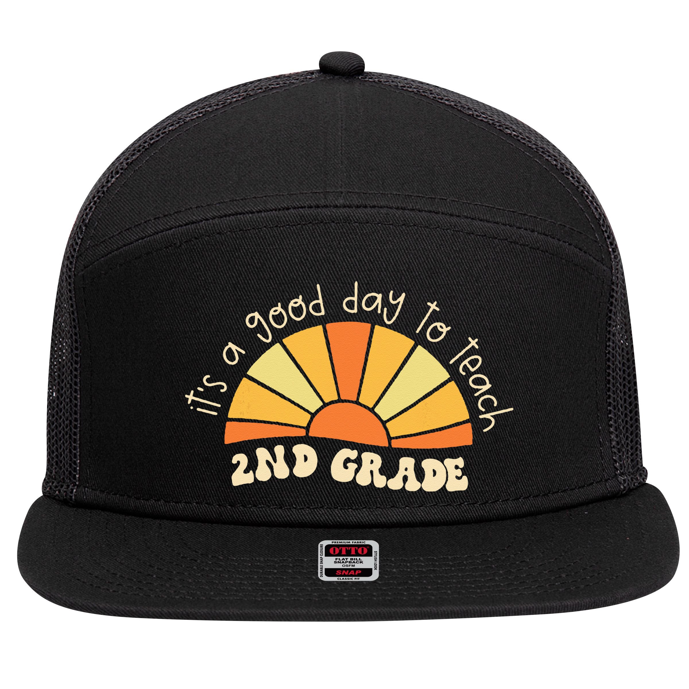 Retro Its Good Day To Teach 2nd Grade Teacher Back To School 7 Panel Mesh Trucker Snapback Hat