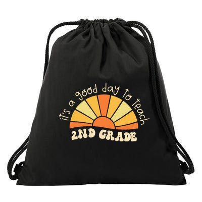 Retro Its Good Day To Teach 2nd Grade Teacher Back To School Drawstring Bag