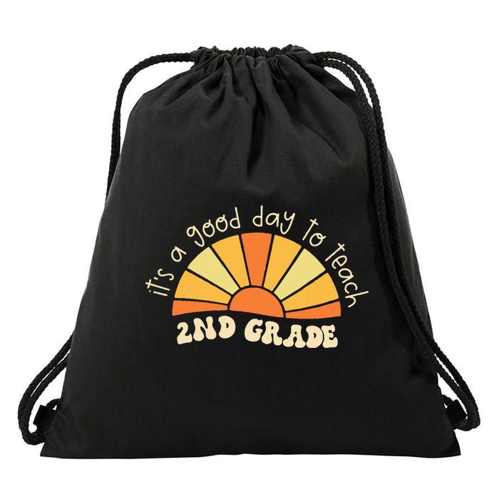 Retro Its Good Day To Teach 2nd Grade Teacher Back To School Drawstring Bag