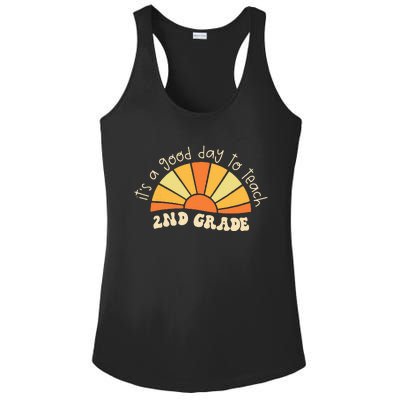 Retro Its Good Day To Teach 2nd Grade Teacher Back To School Ladies PosiCharge Competitor Racerback Tank