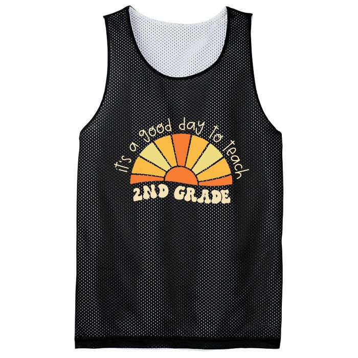 Retro Its Good Day To Teach 2nd Grade Teacher Back To School Mesh Reversible Basketball Jersey Tank