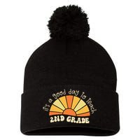 Retro Its Good Day To Teach 2nd Grade Teacher Back To School Pom Pom 12in Knit Beanie