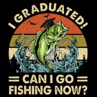 Retro I Graduated Can I Go Fishing Now Cute Graduation Flexfit Unipanel Trucker Cap