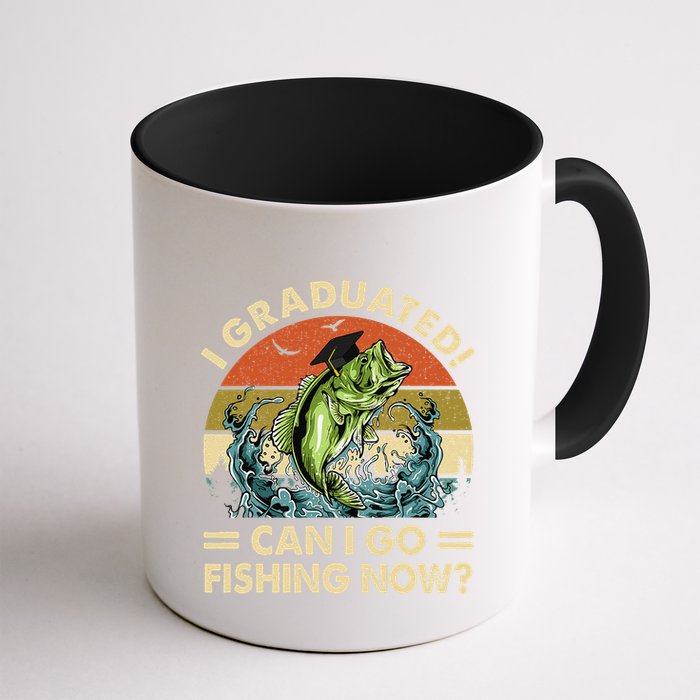 Retro I Graduated Can I Go Fishing Now Cute Graduation Mug