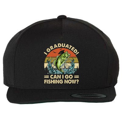 Retro I Graduated Can I Go Fishing Now Cute Graduation Wool Snapback Cap