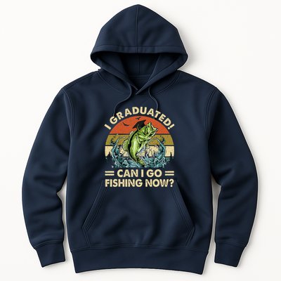Retro I Graduated Can I Go Fishing Now Cute Graduation Hoodie