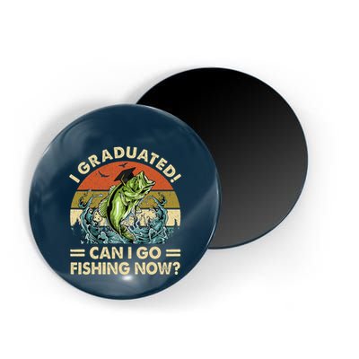 Retro I Graduated Can I Go Fishing Now Cute Graduation Magnet