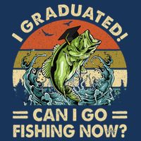 Retro I Graduated Can I Go Fishing Now Cute Graduation Magnet