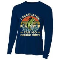 Retro I Graduated Can I Go Fishing Now Cute Graduation Cooling Performance Long Sleeve Crew