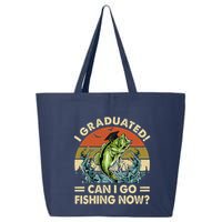 Retro I Graduated Can I Go Fishing Now Cute Graduation 25L Jumbo Tote