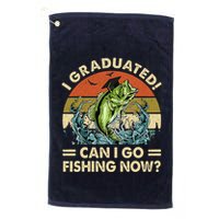 Retro I Graduated Can I Go Fishing Now Cute Graduation Golf Towel