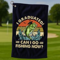 Retro I Graduated Can I Go Fishing Now Cute Graduation Golf Towel