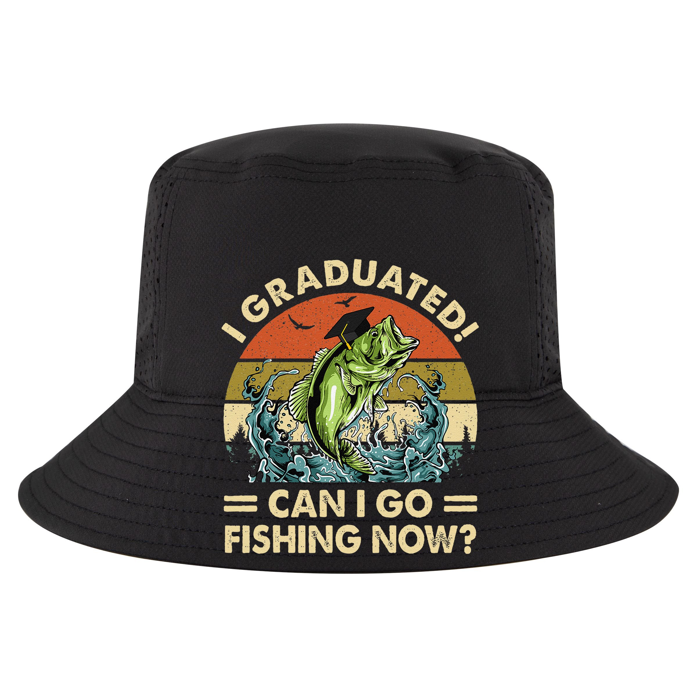 Retro I Graduated Can I Go Fishing Now Cute Graduation Women's Crop Top Tee