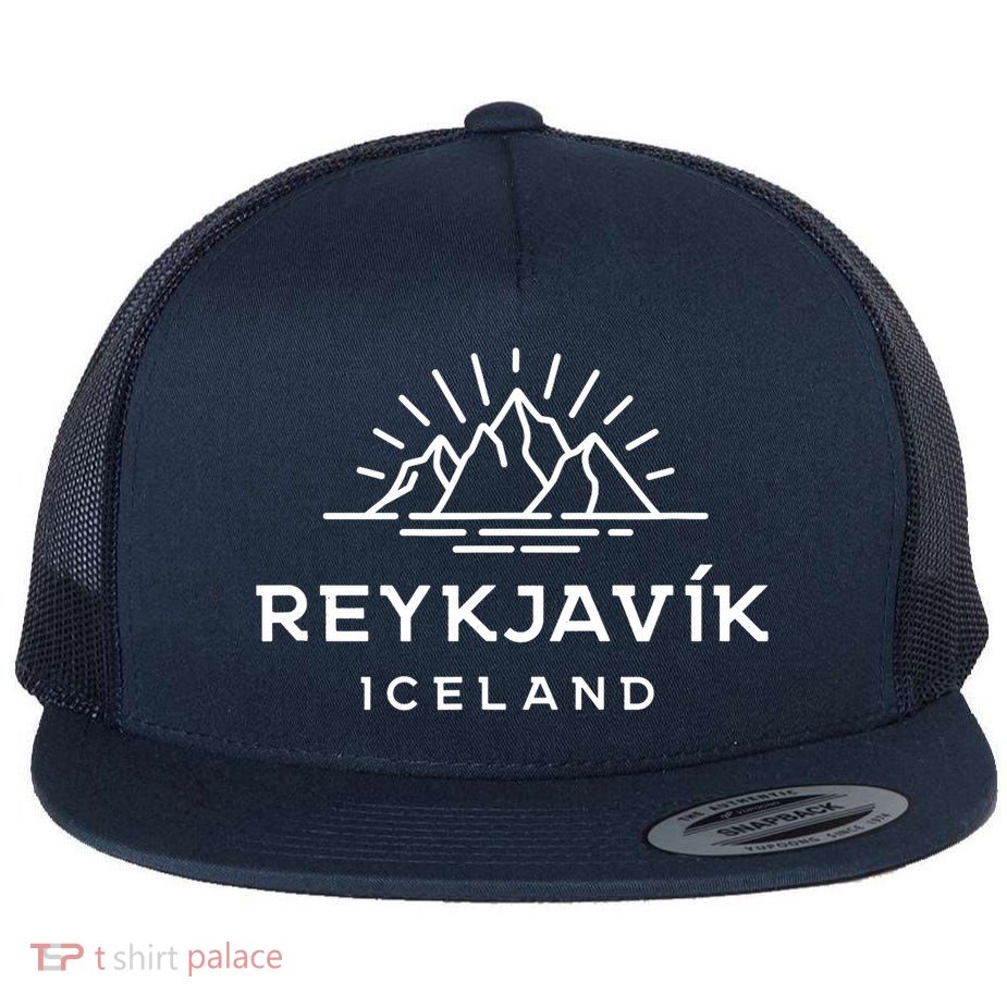 Reykjavik Iceland Glacier Flat Bill Trucker Hat