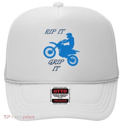 Rip It Grip It Motorcycle Dirt Bike Racing High Crown Mesh Back Trucker Hat