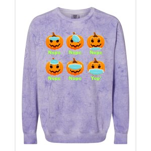 Right And Wrong Way To Wear Masks Pumpkins Colorblast Crewneck Sweatshirt