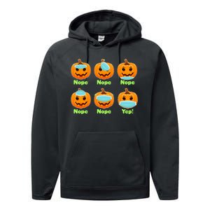 Right And Wrong Way To Wear Masks Pumpkins Performance Fleece Hoodie