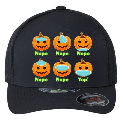 Right And Wrong Way To Wear Masks Pumpkins Flexfit Unipanel Trucker Cap