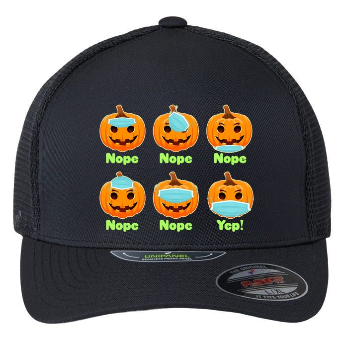 Right And Wrong Way To Wear Masks Pumpkins Flexfit Unipanel Trucker Cap