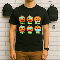 Right And Wrong Way To Wear Masks Pumpkins T-Shirt