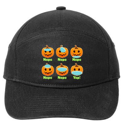 Right And Wrong Way To Wear Masks Pumpkins 7-Panel Snapback Hat