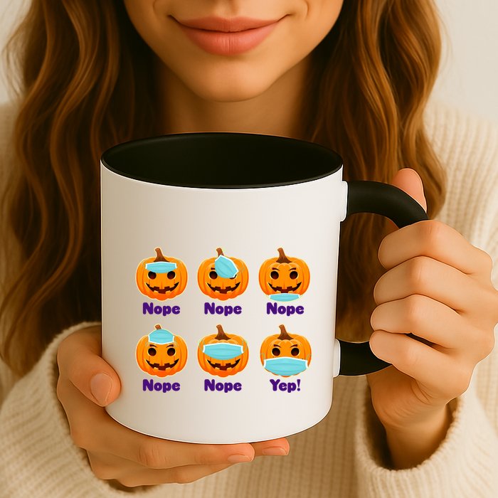 Right And Wrong Way To Wear Masks Pumpkins Mug