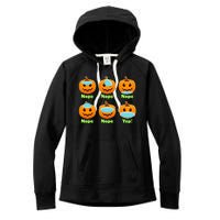 Right And Wrong Way To Wear Masks Pumpkins Women's Fleece Hoodie