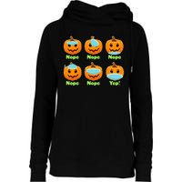 Right And Wrong Way To Wear Masks Pumpkins Womens Funnel Neck Pullover Hood