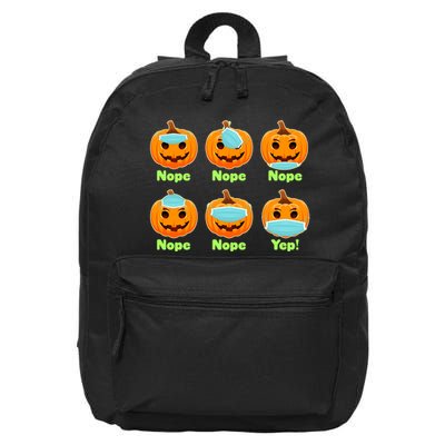 Right And Wrong Way To Wear Masks Pumpkins 16 in Basic Backpack