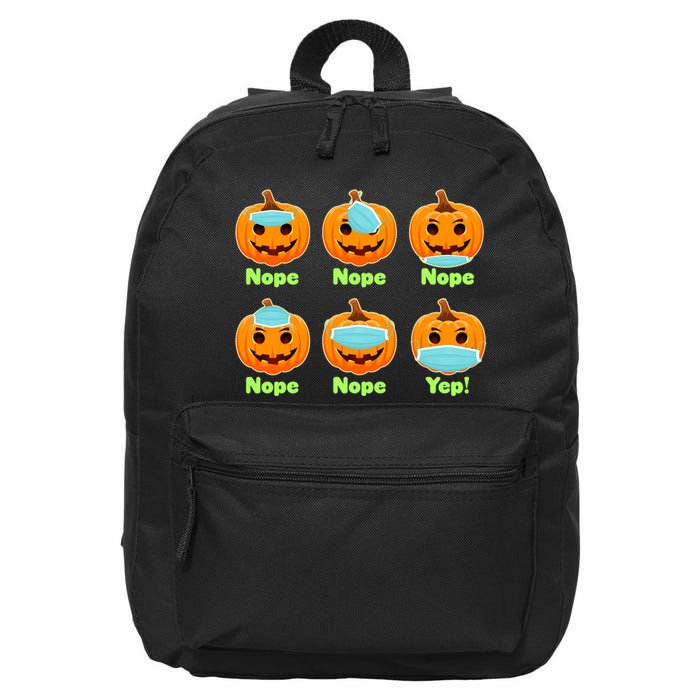 Right And Wrong Way To Wear Masks Pumpkins 16 in Basic Backpack