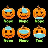 Right And Wrong Way To Wear Masks Pumpkins 16 in Basic Backpack