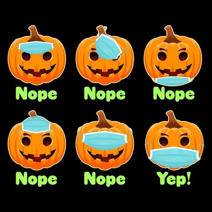 Right And Wrong Way To Wear Masks Pumpkins 16 in Basic Backpack