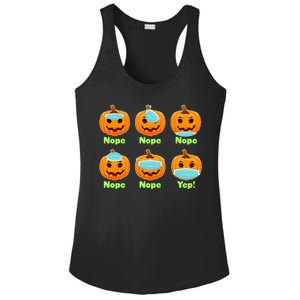 Right And Wrong Way To Wear Masks Pumpkins Ladies PosiCharge Competitor Racerback Tank