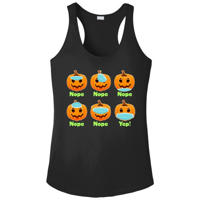 Right And Wrong Way To Wear Masks Pumpkins Ladies PosiCharge Competitor Racerback Tank