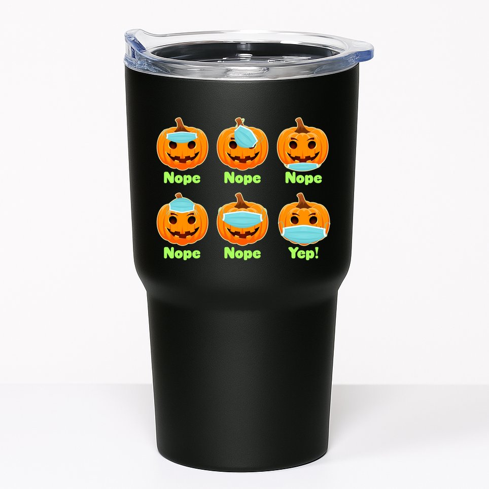 Right And Wrong Way To Wear Masks Pumpkins Tumbler