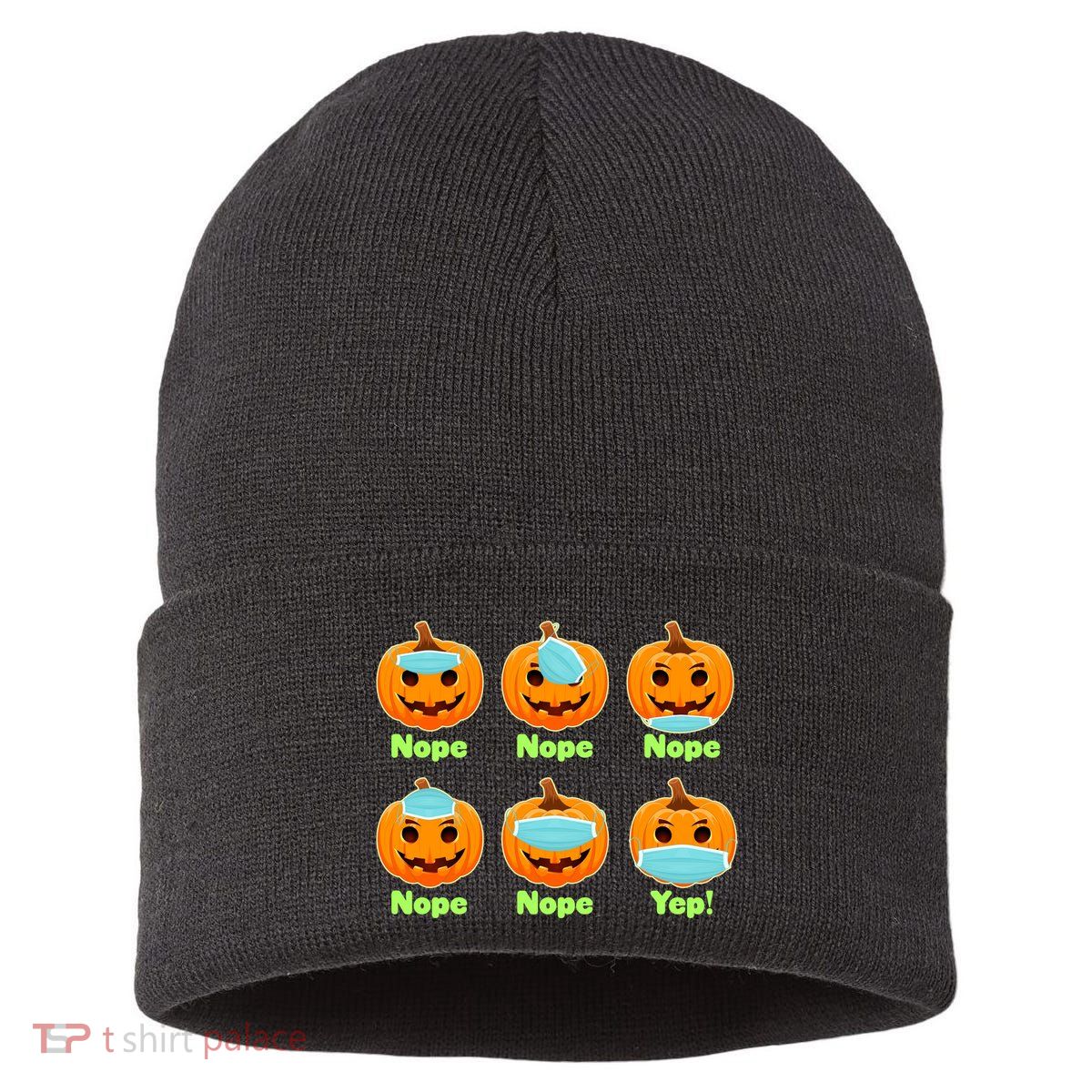 Right And Wrong Way To Wear Masks Pumpkins Sustainable Knit Beanie