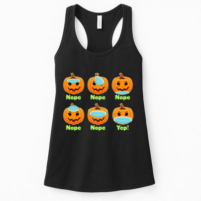 Right And Wrong Way To Wear Masks Pumpkins Womens Tank Top