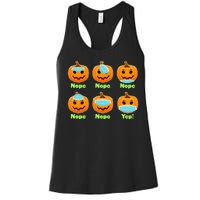 Right And Wrong Way To Wear Masks Pumpkins Women's Racerback Tank