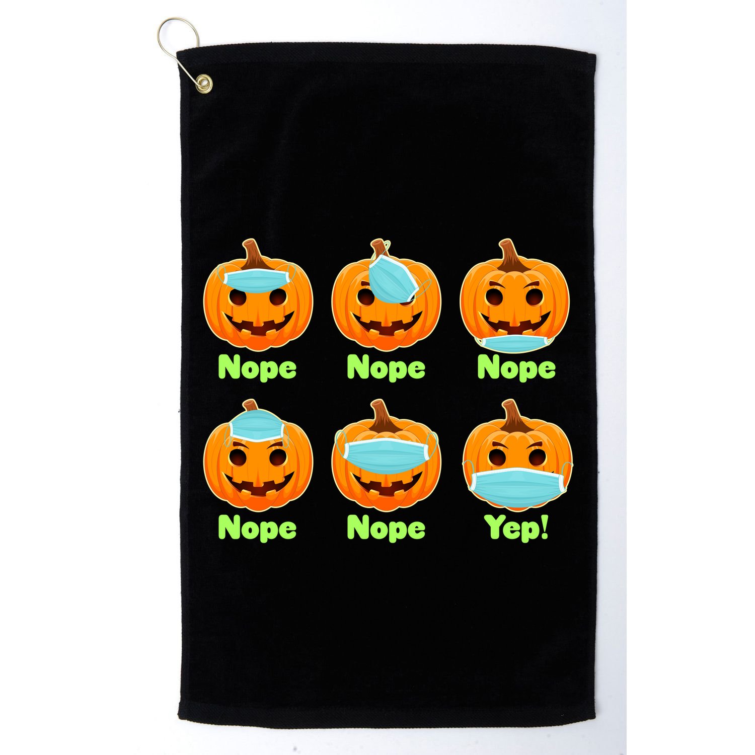Right And Wrong Way To Wear Masks Pumpkins Golf Towel