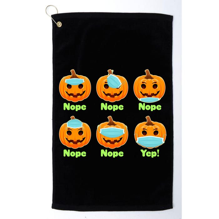 Right And Wrong Way To Wear Masks Pumpkins Golf Towel